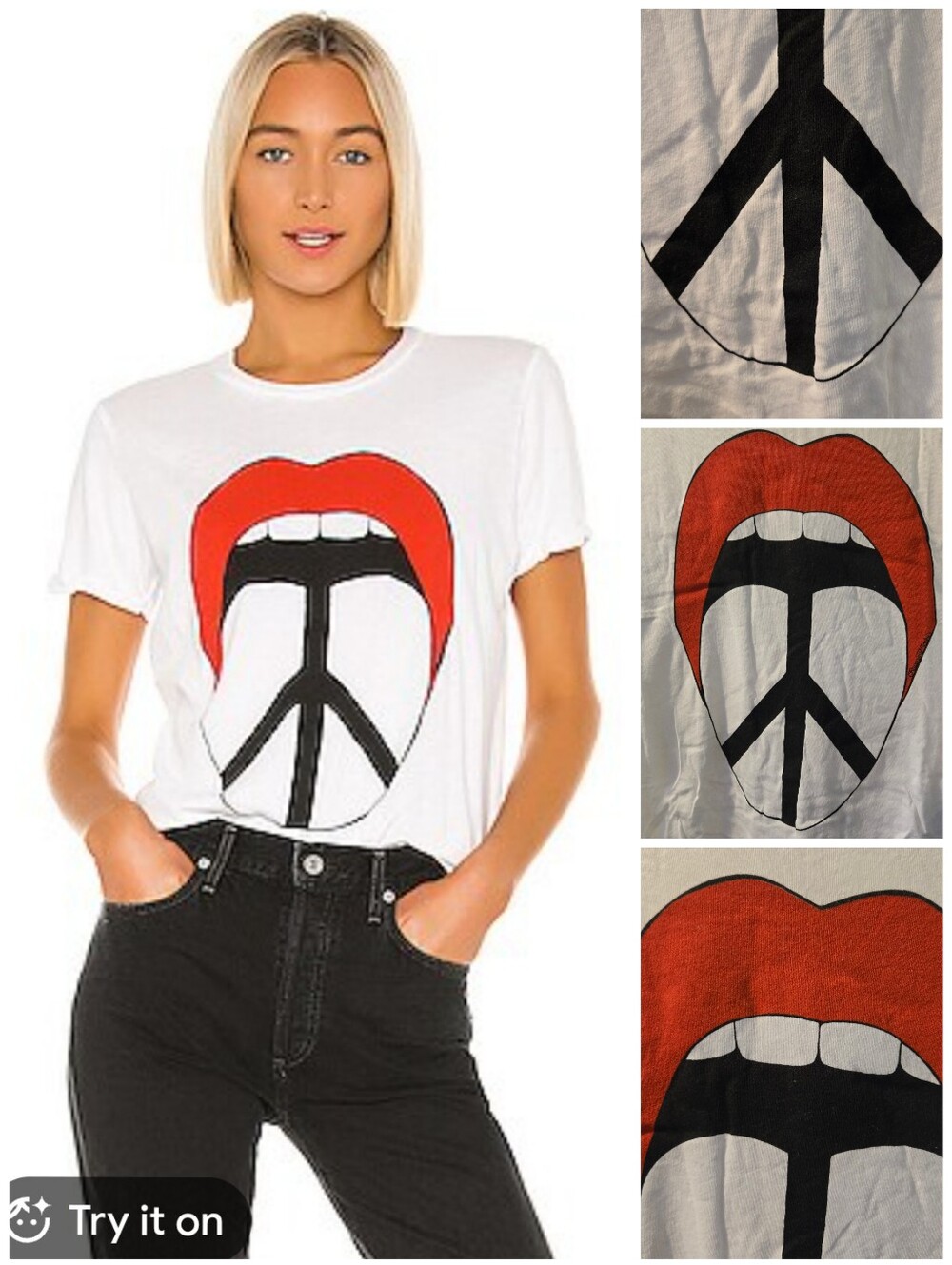 Lauren Moshi Peace Sign Tongue edda tee